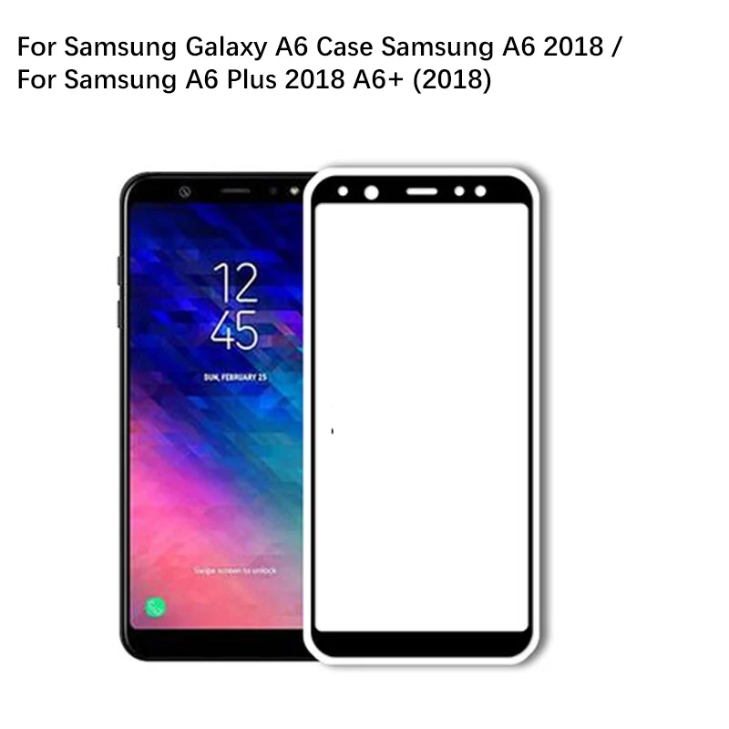 2 шт ультра тонкий протектор экрана закаленное стекло для Samsung A6 2018 полный экран