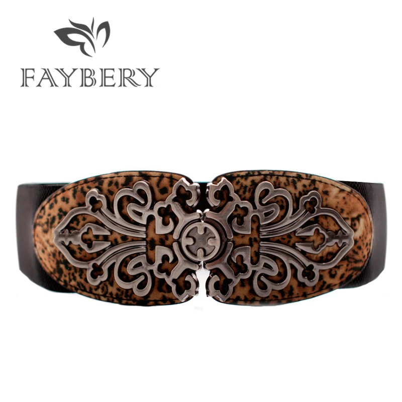 Ремень в стиле бохо Женский пояс с металлической пряжкой эластичный широкий