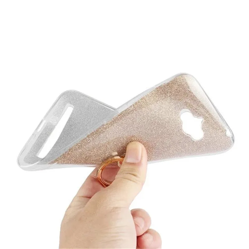 Блестящий Мягкий чехол для телефона из ТПУ с кольцом на палец Asus ZenFone Max ZC550KL