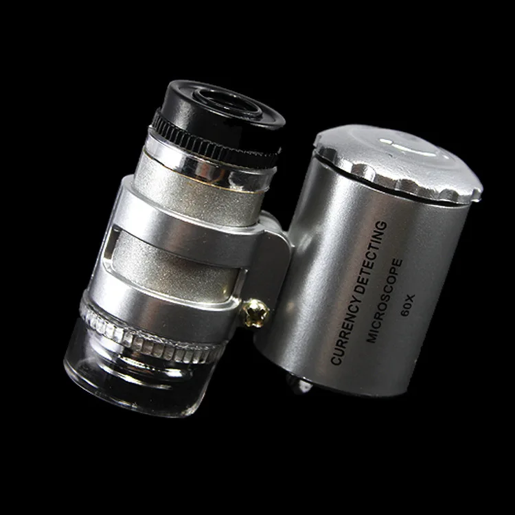 EYESHOT 60x Ручной мини Карманный микроскоп Лупа ювелира со светодиодной подсветкой