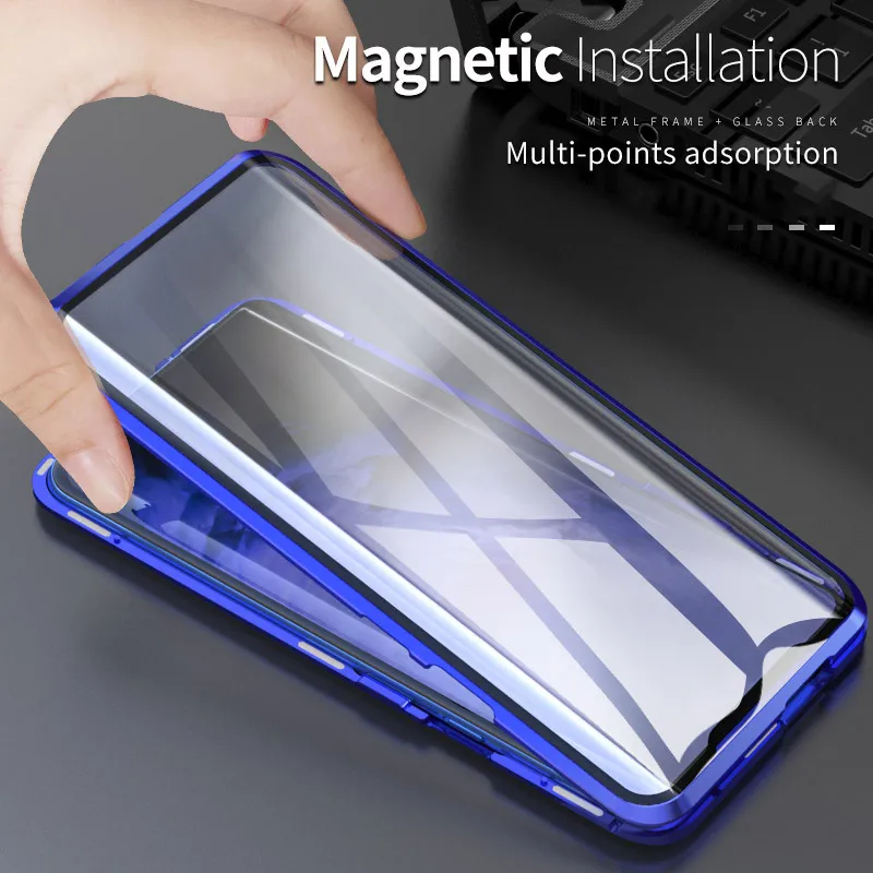 Для OnePlus 7 Pro 360 Магнитная адсорбирующая металлическая зеркальная двухсторонняя