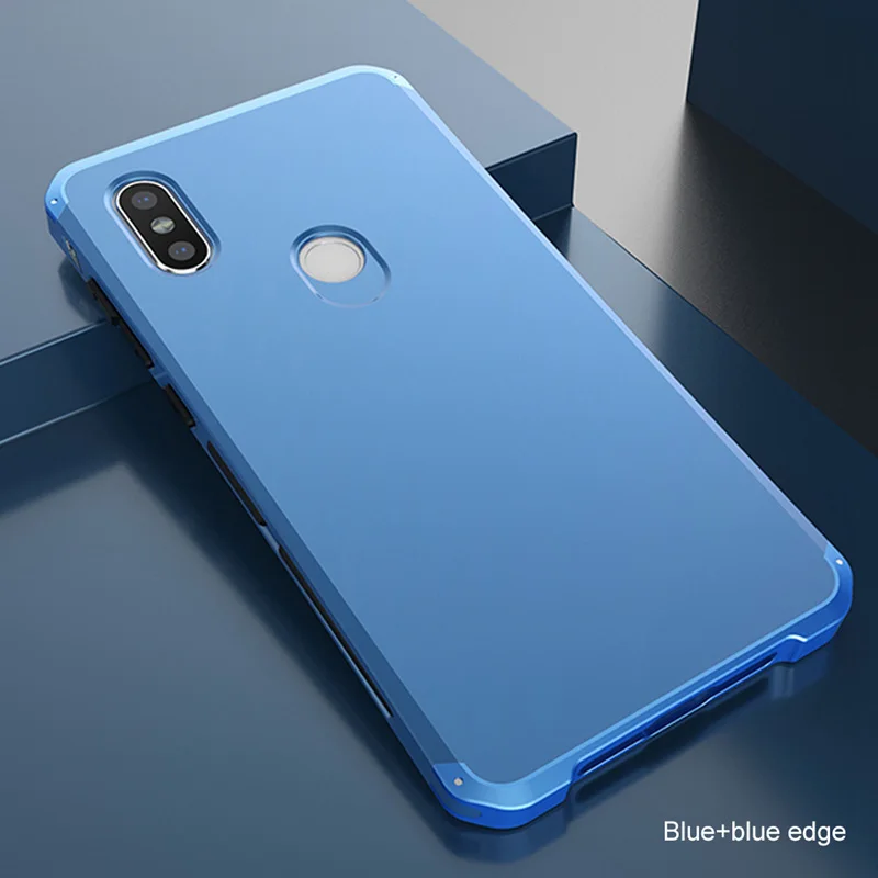 Ультра тонкий металлический чехол Ollivan для Xiao mi Red mi Note 7 6 5 Чехол алюминиевая металлическая рамка для Red mi Note 5 6 Pro mi X 2S Чехол-крышка - Цвет: Blue
