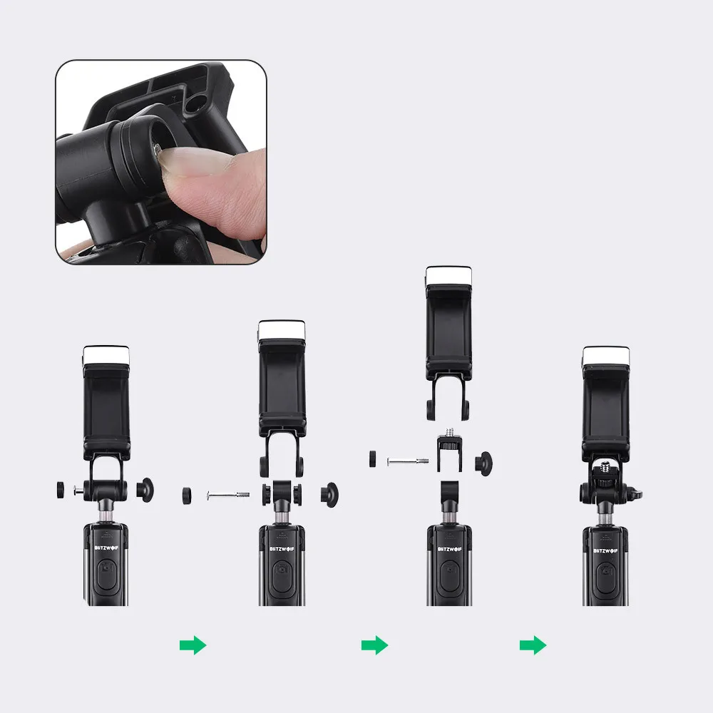 Blitzwolf BW-BS8 светодиодный заполняющий свет палка для селфи 3 в 1 выдвижное устройство Bluetooth штатив монопод для iPhone телефона Android спортивные Камера