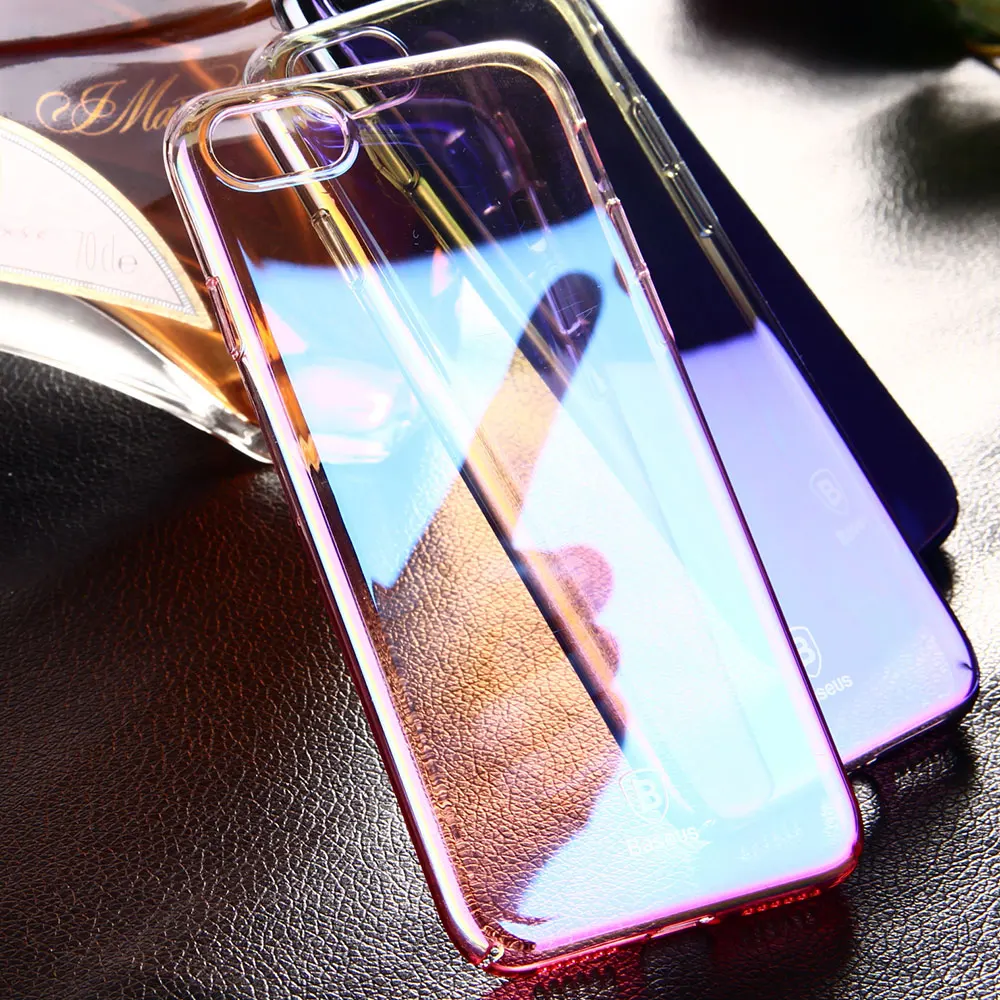 BASEUS чехол для iPhone 7/7 плюс Роскошный прозрачный градиент Цвет Телефон 7 Plus Coque