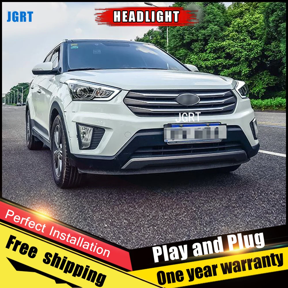 

2PCS Car Style LED headlights for hyundai ix25 2015-now for ix25 head lamp LED Lens Double Beam H7 HID Xenon bi xenon lens