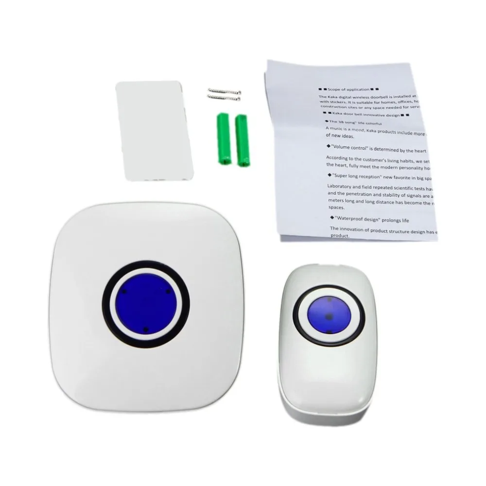 38 мелодий беспроводной светодиодный цифровой дверной звонок Водонепроницаемый