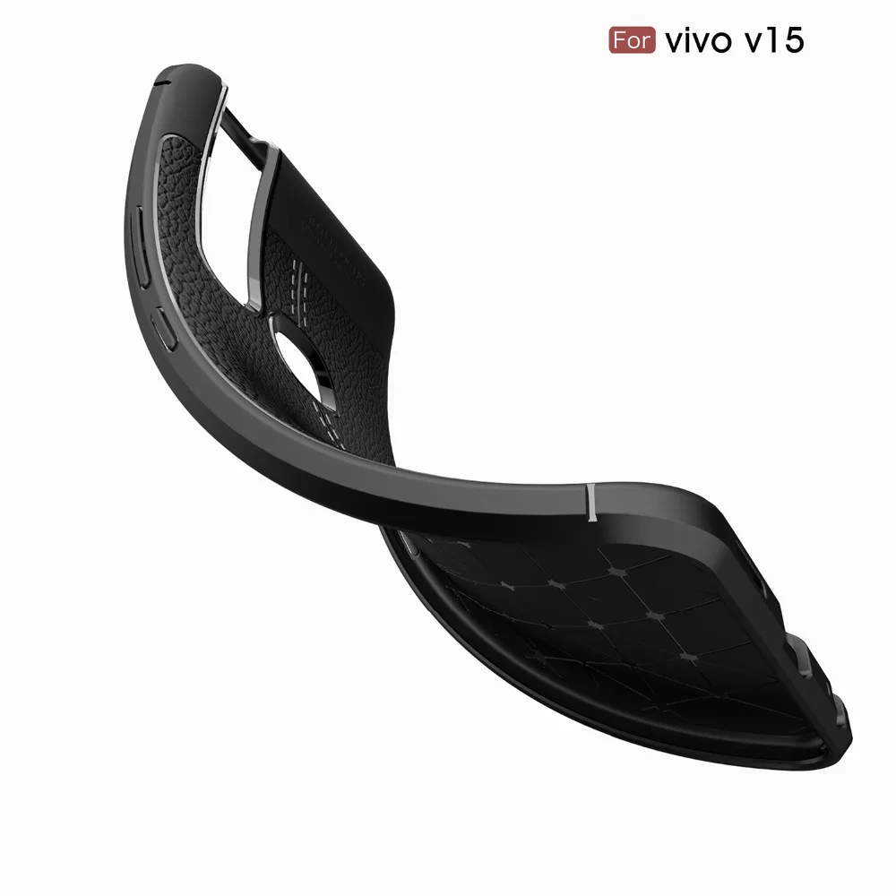ДЛЯ Vivo V15 V15pro чехол Pro кожаная Текстура силиконовая мягкая Задняя накладка чехла