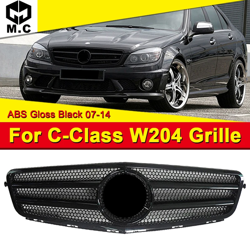 Подходит для MercedesMB W204 AEAMG Style grill Sport look C Class C180 C200 C250 C280 Решетка переднего бампера ABS