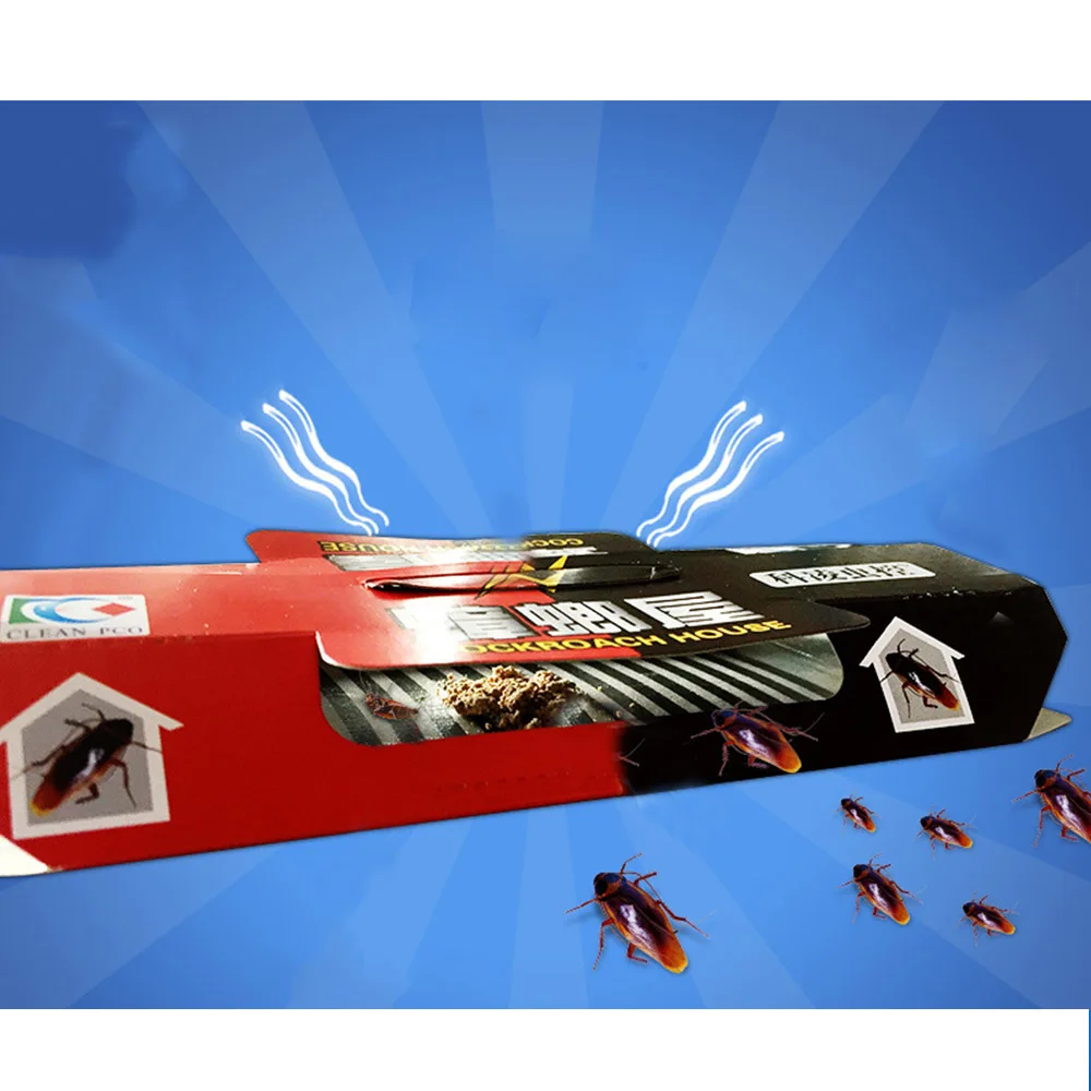 New Cockroach Trap Pitfall House Killer Bug Insect Net Bait Catch Glue Home Pest Control Roach Black