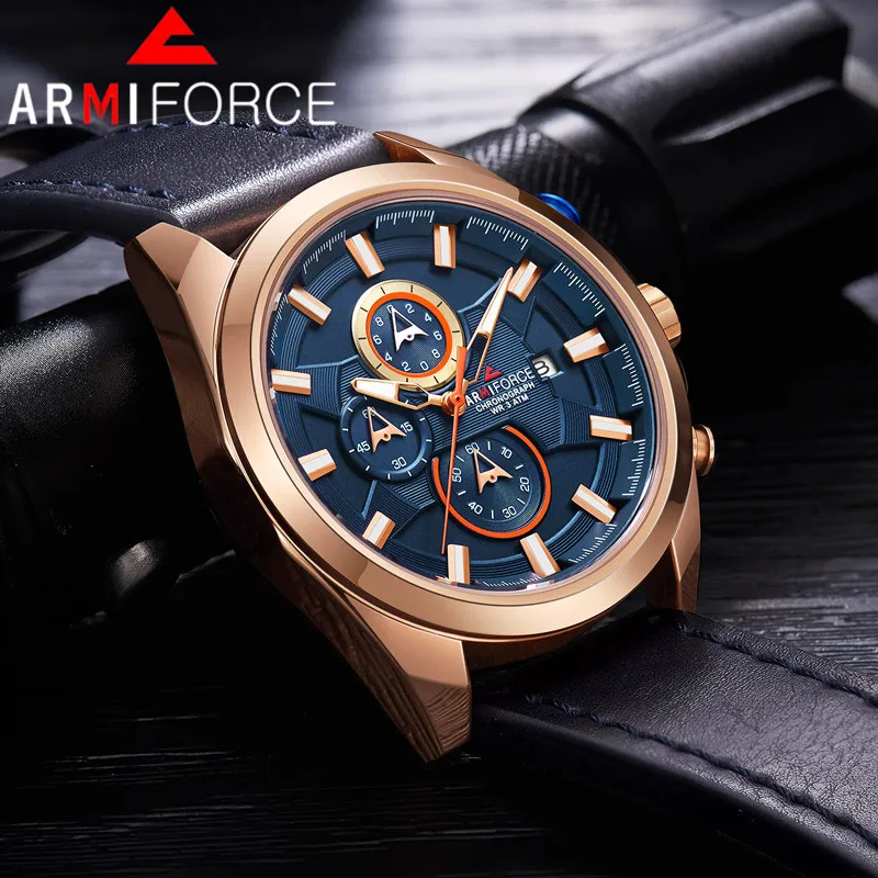 Armiforce мужские часы Топ люксовый бренд Хронограф Календарь спортивные наручные