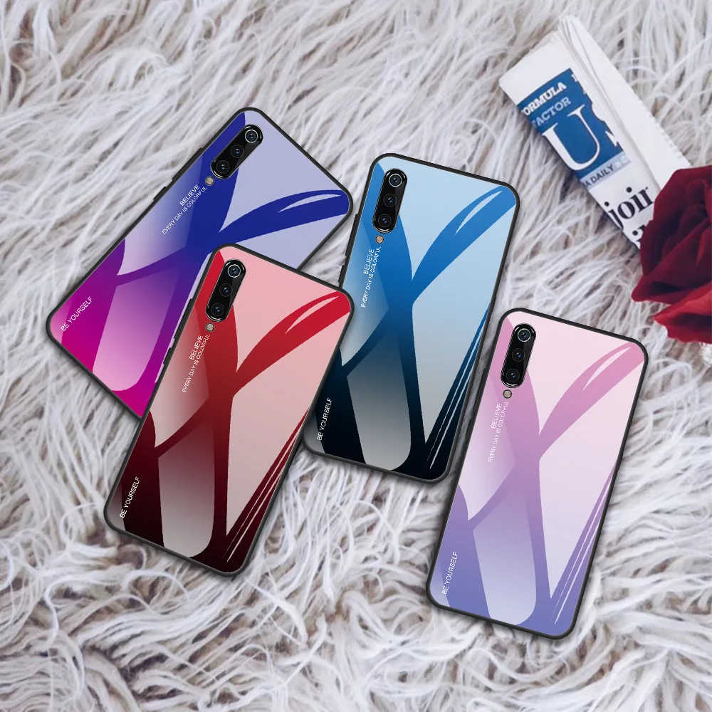 Gradient Tempered Glass Phone Cases For Xiaomi Mi Mix 2s Max 2 3 Redmi 5 Plus 5A 6A 6 Note Pro 4 4X Full Protective Cover |