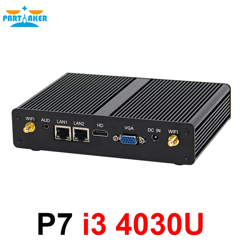 Причастником мини-ПК Windows Intel Core i3 4030U безвентиляторный мини-ПК Barebone HTPC WIFI300M graphics 4400 Dual Lan Dual COM