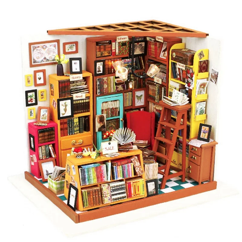 Cuteroom ручная работа DIY Кукольный дом книжный магазин кукольный домик Миниатюрный