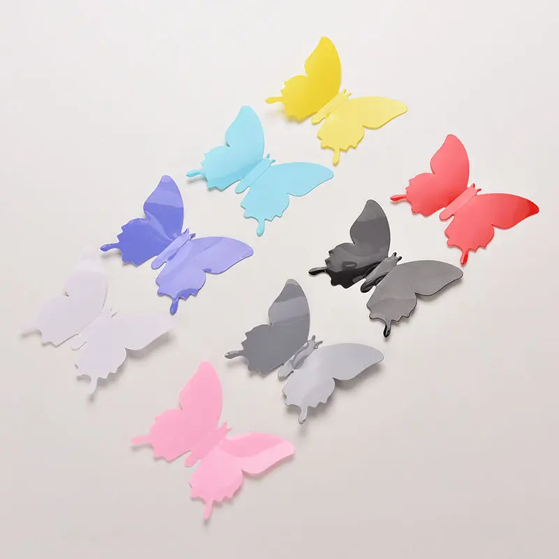 12 шт. 3d-наклейка на стену с бабочками черный синий красный желтый декор для