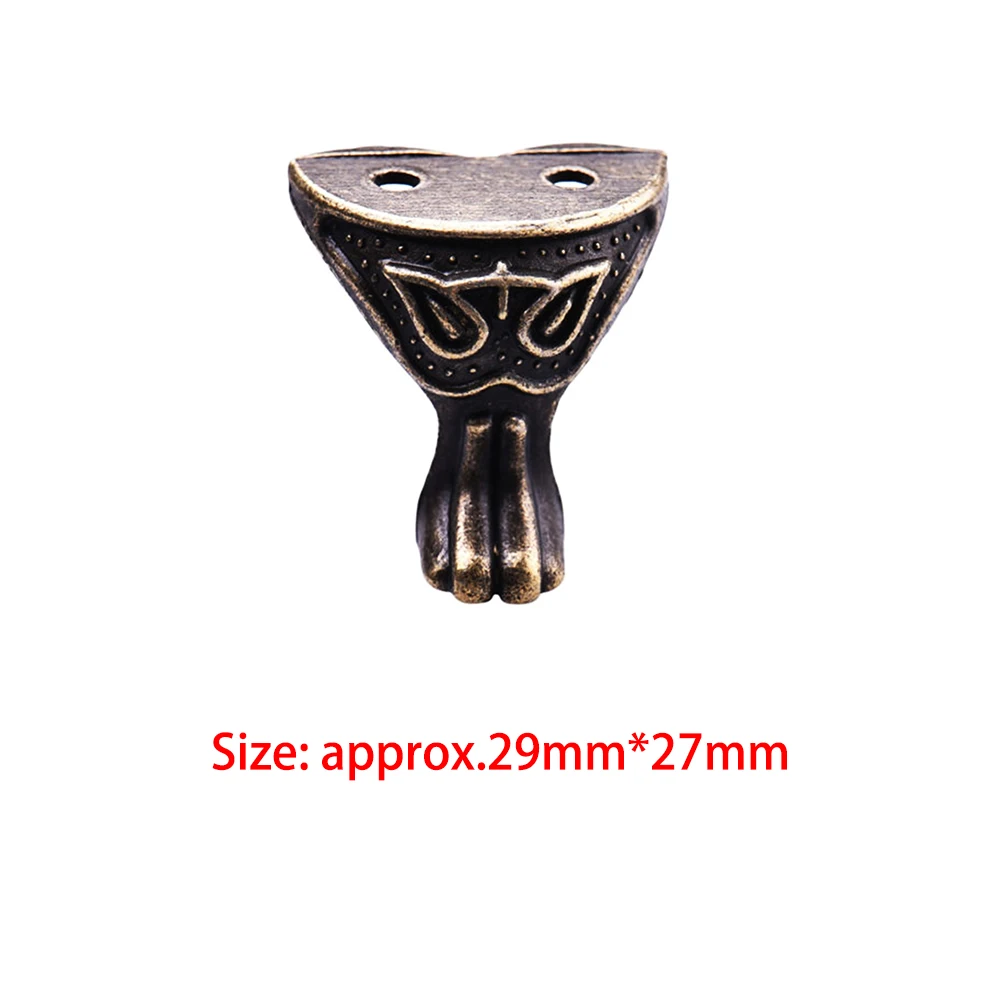 4Pcs Retro Furniture Table Corner Foot Protector Box Feet Decoration Bronze | Мебель