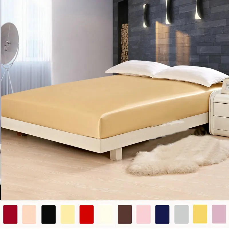 Halo Silk Shop Fitted Sheet 100% Pure Mulberry Satin 19mm Seamless Solid Color 9 color | Дом и сад
