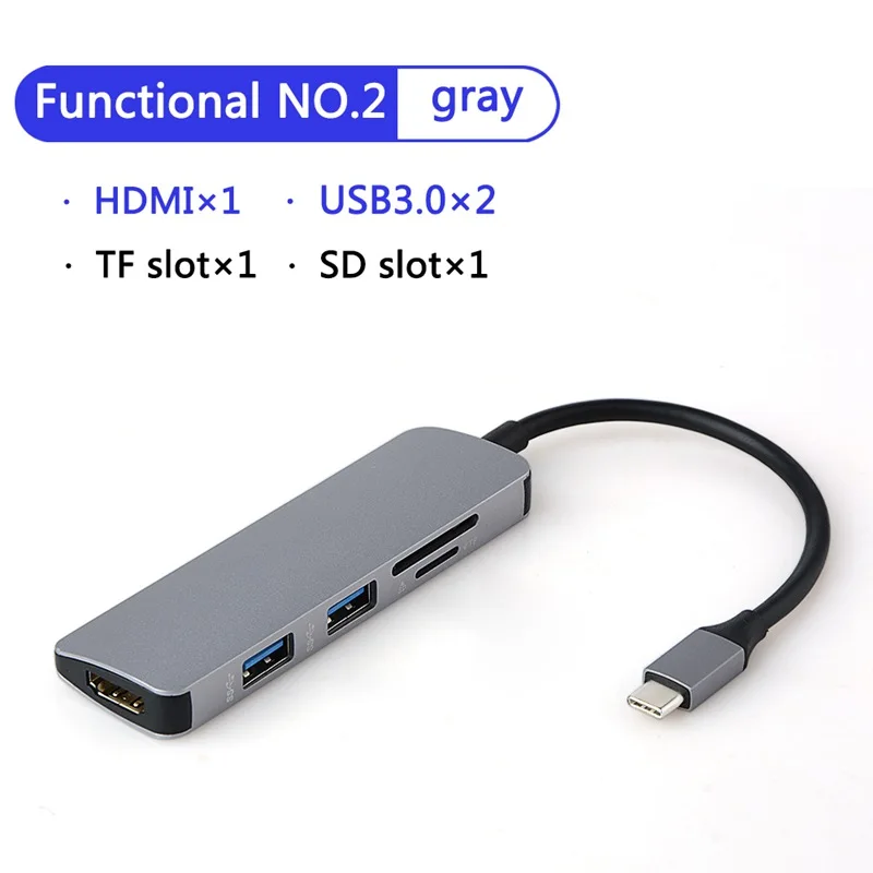 5 в 1 USB C концентратор адаптер для чтения карт памяти Micro SD/TF MacBook Samsung Galaxy S9/S8 Huawei P20