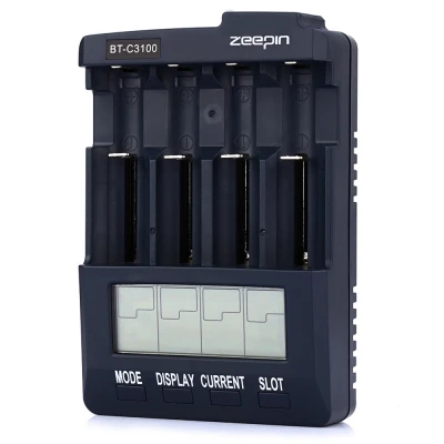 Черный Zeepin BT-C3100 V2.2 цифровой Интеллектуальный 4 слота ЖК-зарядное устройство с перенапряжением, короткого замыкания, защита от перезарядки - Цвет: Черный