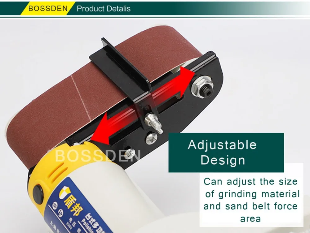 BOSSDEN настольная многофункциональная ленточная машина шлифовальная для дерева и
