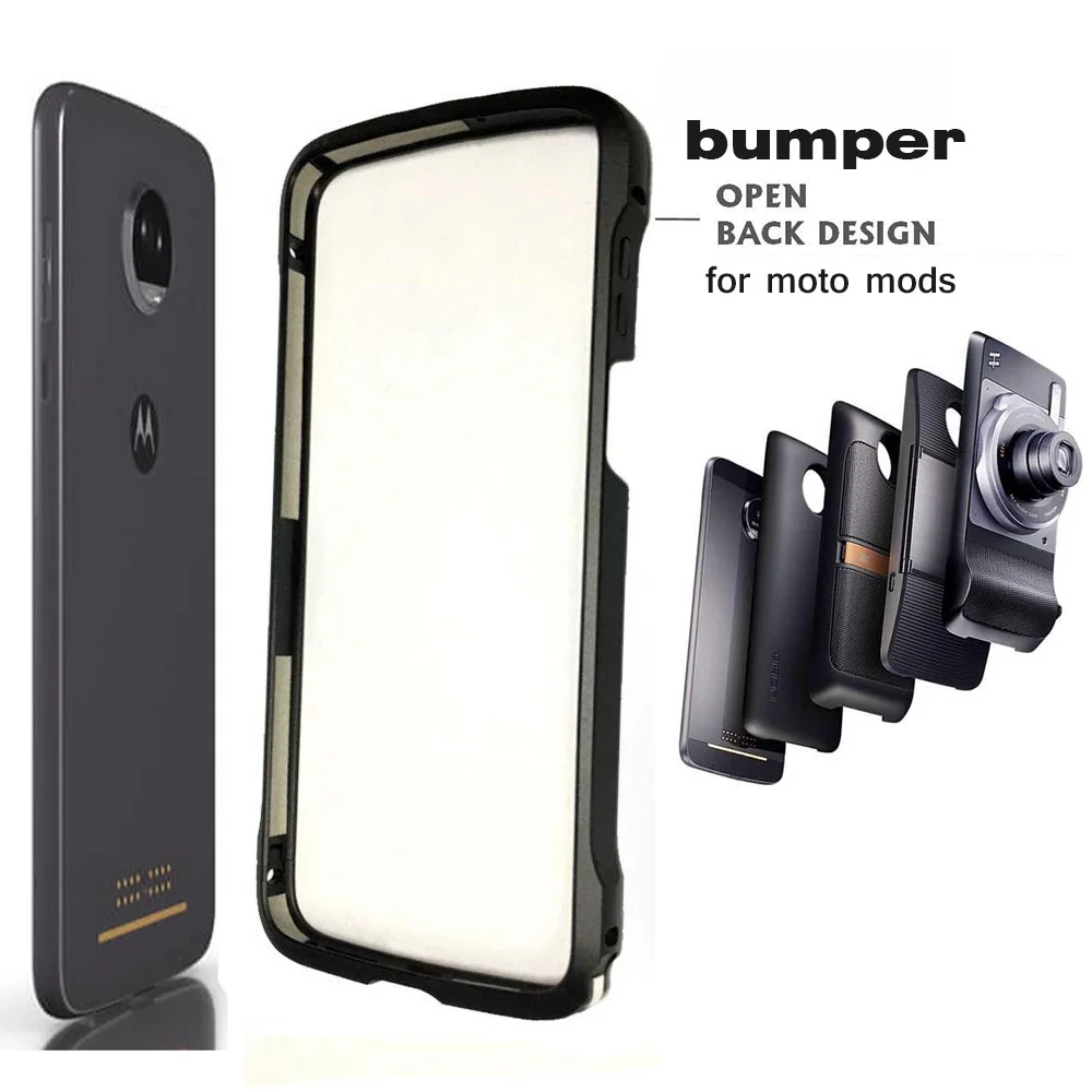 Moto Z4/Z3/Z3 Play/z2 play/z2 силы бампер чехол для motorola моды класса люкс Алюминий металлический каркас чехол