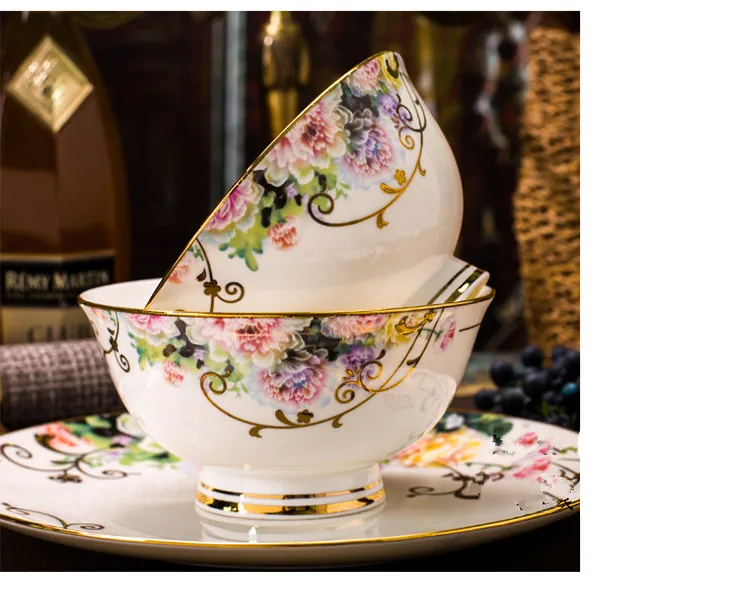 Bone china столовая Посуда Европейский набор керамических блюд бытовой новоселье свадебный подарок посуда