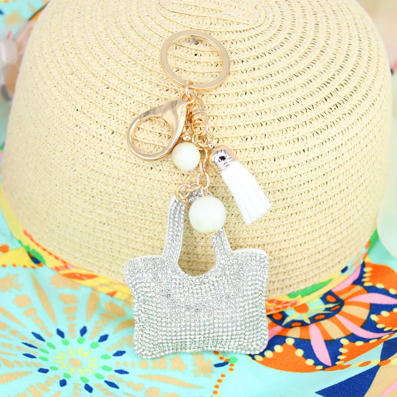 Новинка 2015 модный брелок для ключей с подвеской из кристалла в форме сумочки 5