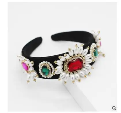 Модные женские ободки для волос в стиле барокко роскошный драгоценный камень и