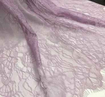 Purple Розовый, бежевый, фиолетовый, вуалет, черный, белый 1,5x1,5 метров/шт. Окрашенная французская кружевная ткань Шантильи Лучшие продажи - Цвет: Purple