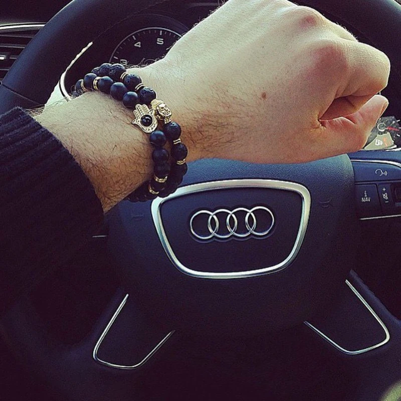 Браслет Mcllroy Мужчины/Бусы из натурального камня/нержавеющая сталь/Будда/браслет