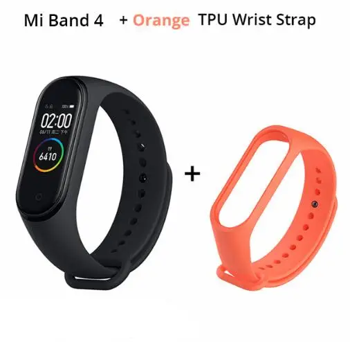 add orange starp Xiaomi mi Band 4 Smart mi band 4 0,9" AMOLED экран водонепроницаемый пульсометр фитнес 135 мАч Bluetooth 5,0 50 атм - Цвет: add orange starp