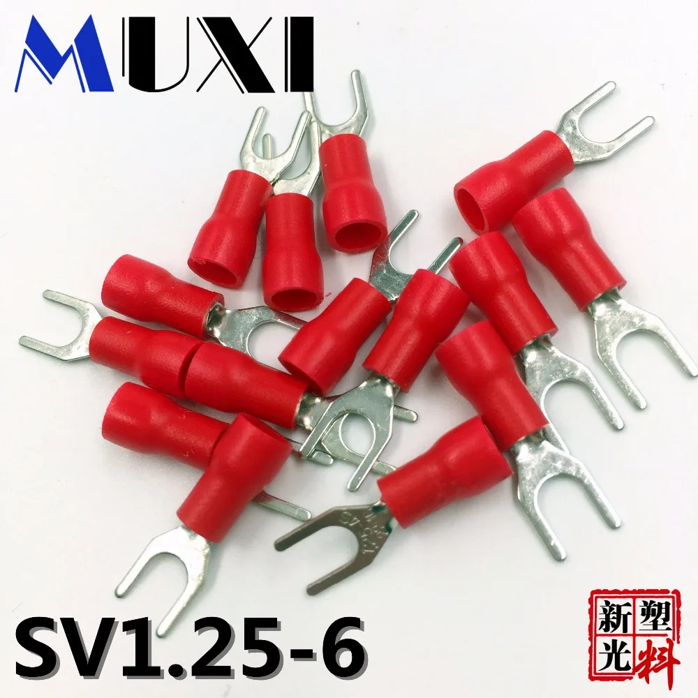 SV1.25 6 красный концевой Кабельный соединитель Изолированные Наконечники провода