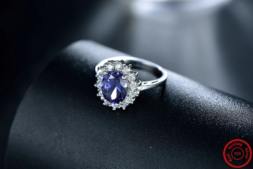 2.0Ct модное Настоящее однотонное 925 пробы Серебряное кольцо, Модный женский подарок, 5А циркониевое ювелирное изделие, фирменное обручальное серебряное кольцо
