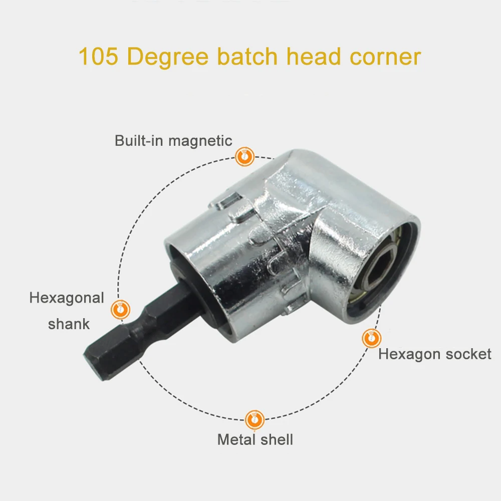 105 Degree Turning Screwdriver Batch Head For Electric Drill Bit Extension Turn Accessories | Инструменты