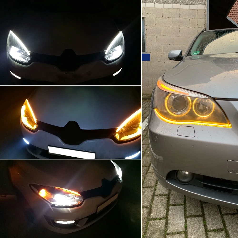 2x на очень тонком каблуке 60 см DRL гибкий светодиодный трубка Стиль сигнала