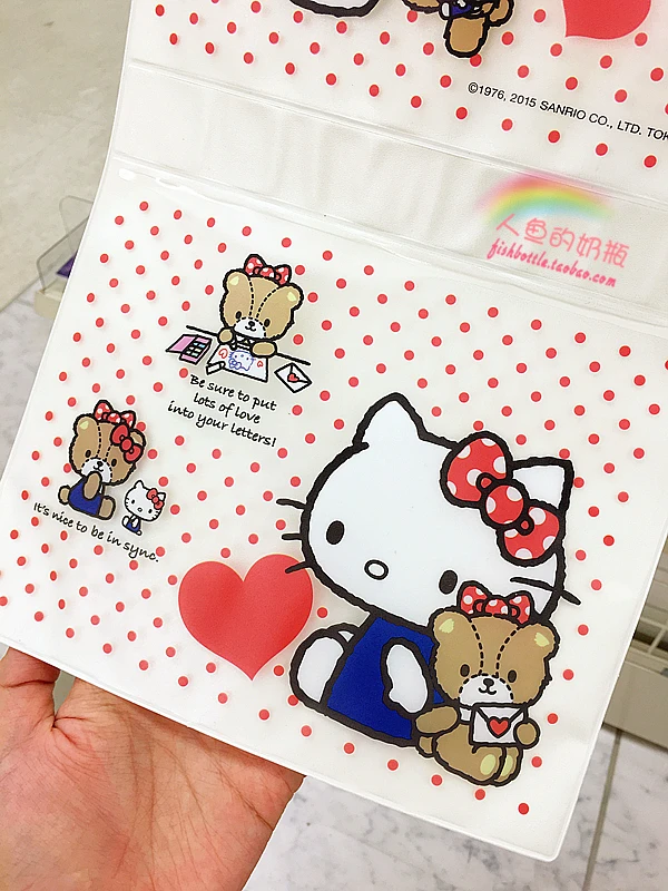 Японский симпатичный рисунок Hello Kitty 3 решетки для хранения подвесная сумка стены