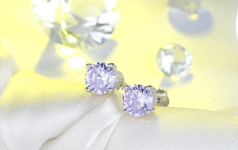 ORSA JEWELS 925 пробы серебряные женские серьги-гвоздики 12 цветов месяц счастливый камень AAA кубический циркон серьги для девочек ювелирные изделия SE84