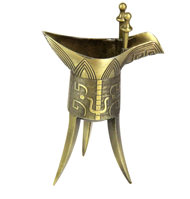 Ретро Стиль императорской чашки китайские древние бронзовые стаканчик вина