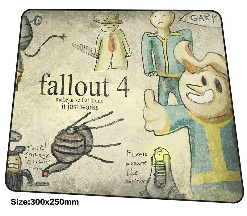 Falloutd коврик для мыши 300x250 мм, лучшие игровые коврики для мыши, крупный узор, большие персонализированные коврики для мыши, коврик для мыши