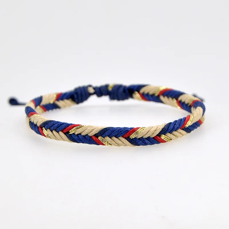 Женский плетеный браслет Lucky Rope цветной винтажный с нитью | Украшения и
