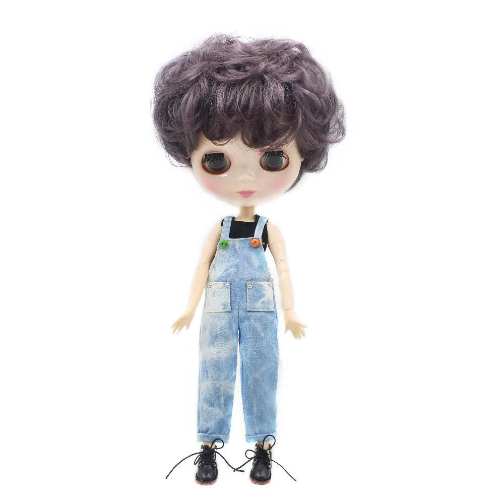 Кукла ICY DBS Blyth для мальчика игрушка bjd фиолетовые короткие волосы BL9219 1/6 30 см голая