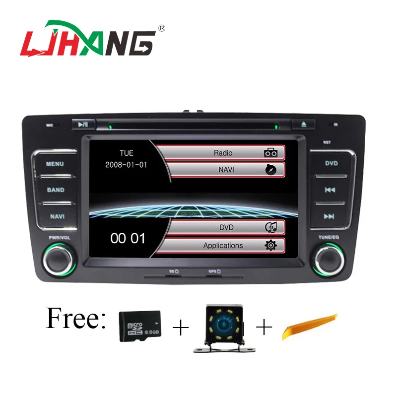 LJHANG 2 Din Автомобильный dvd плеер для Skoda Octavia 2005 2008 2013 GPS навигация Bluetooth аудио стерео