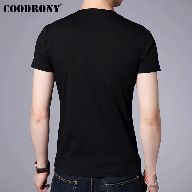 COODRONY, хлопковая футболка с коротким рукавом, Мужская Уличная мода, универсальная футболка, лето, Новое поступление, Повседневная футболка для мужчин S95091