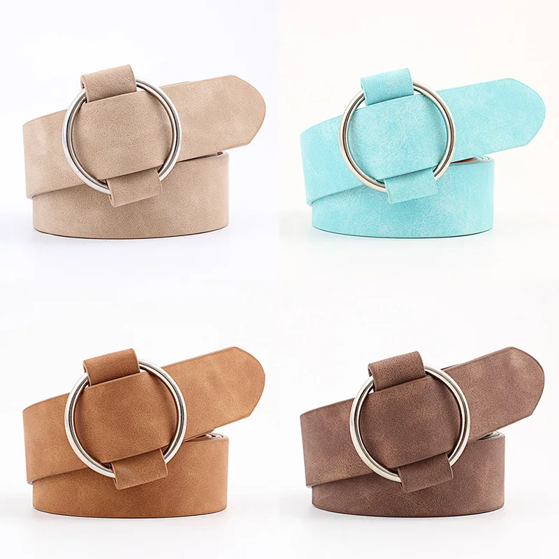 2018 Женский Повседневный широкий ремень с круглой пряжкой для женщин джинсовый