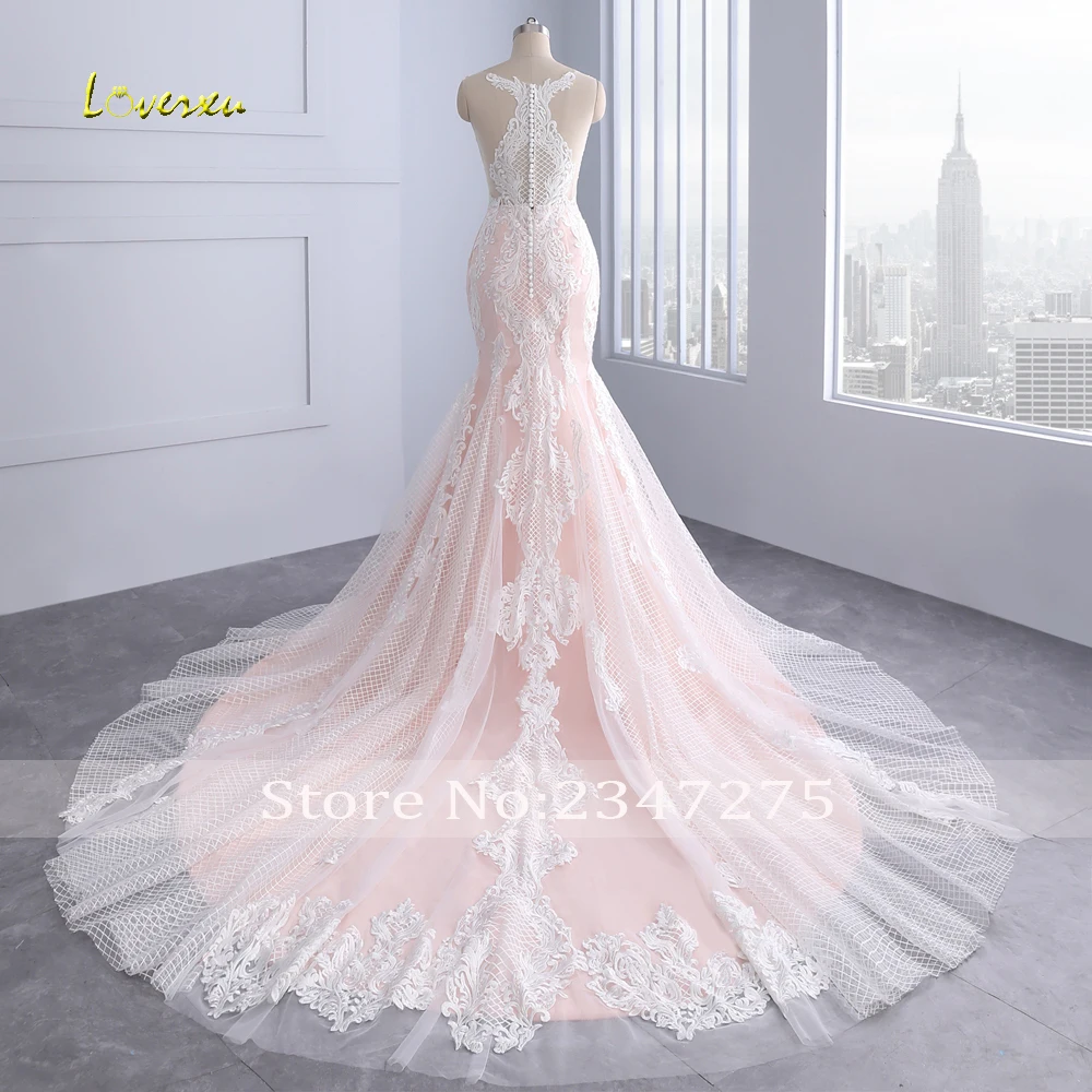 Loverxu Vestido De Noiva кружевное свадебное платье русалки 2019 сексуальное винтажное труба