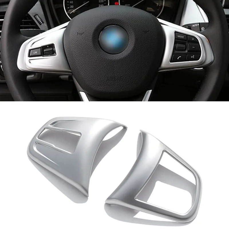 

For BMW 1 2 series 118i 120i 218i f45 F46 X1 F48 2016 2017 Car-styling ABS Chrome Steering Wheel Button Cover Trim Accessories
