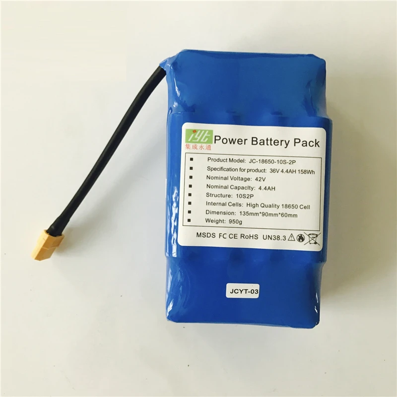 

36v 4.4Ah 4400mah 158wh High rate Double wheel balancing electric scooter Max 42v lithium battery pack for Self-Balance car