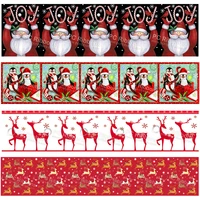 custom white christmas series printed grosgrain polyester ribbon red diy handmade materials christmas wrapping ribbons 50 yards