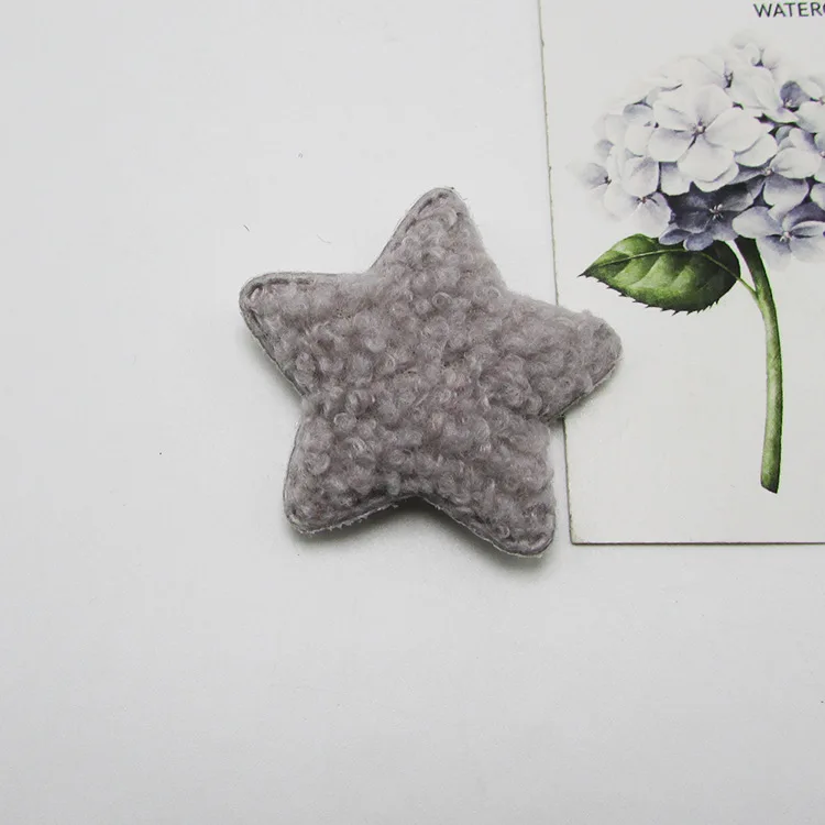 star -grey 40 шт./лот Мульти Стиль плюшевый бархат сердце/звезда Мягкие аппликации DIY ручной работы Детские аксессуары для волос и швейная одежда - Цвет: star -grey
