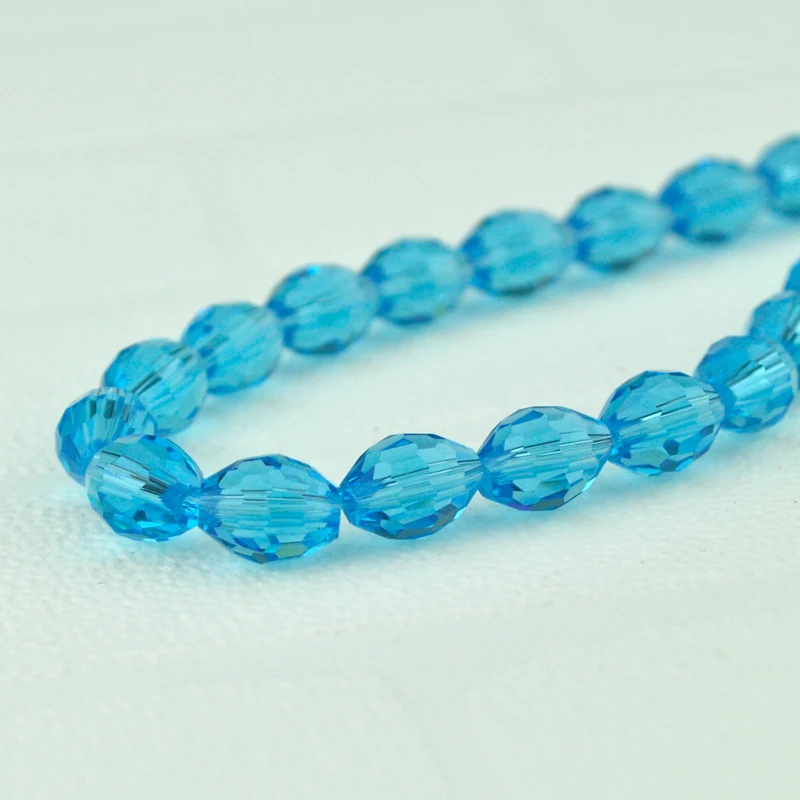 

350pcs 8X10MM Oval-Shaped Crystal Beads Lake Blue Color Crystal Glass beads Faceted Oval Beads DIY Free Shipping