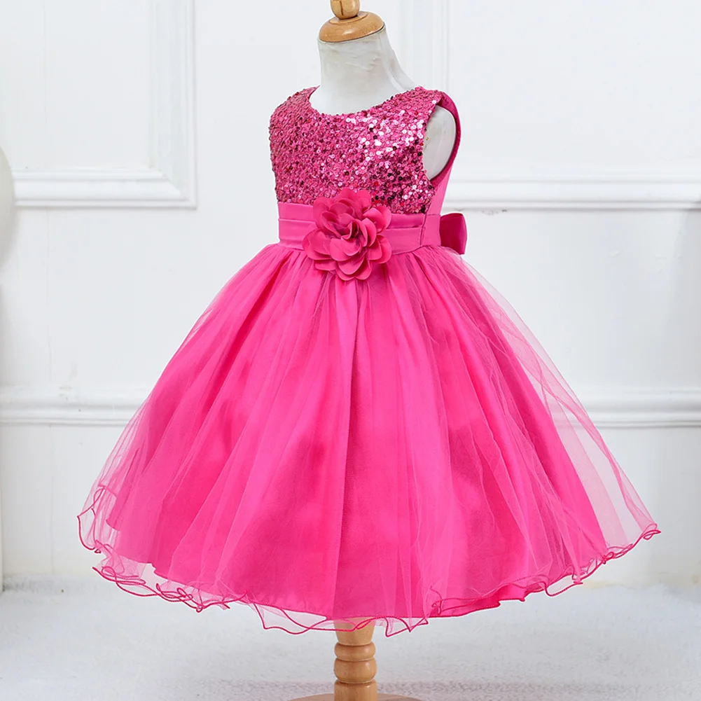 Платье принцессы с цветочным узором для девочек красивые детские платья